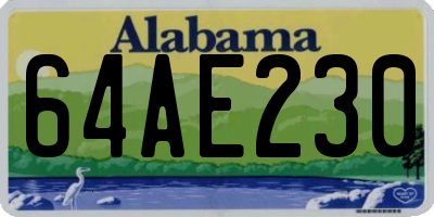 AL license plate 64AE230