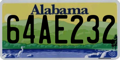 AL license plate 64AE232