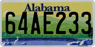 AL license plate 64AE233