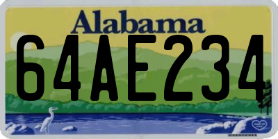 AL license plate 64AE234