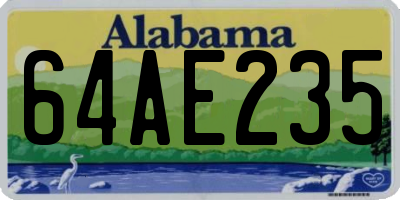 AL license plate 64AE235
