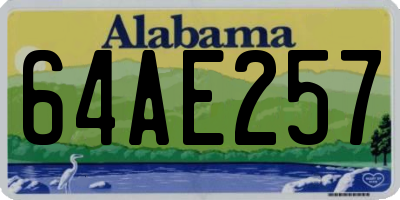 AL license plate 64AE257