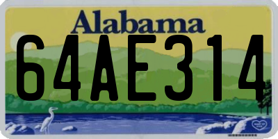AL license plate 64AE314