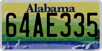 AL license plate 64AE335