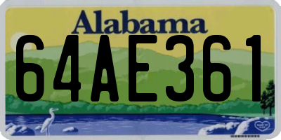 AL license plate 64AE361