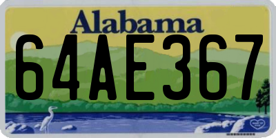 AL license plate 64AE367