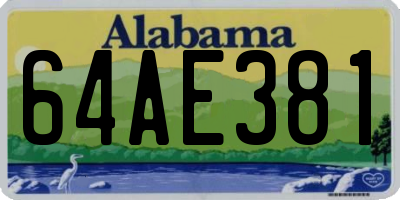 AL license plate 64AE381