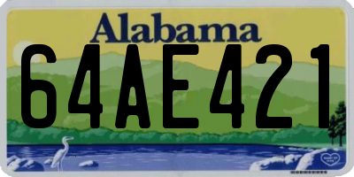 AL license plate 64AE421