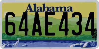 AL license plate 64AE434