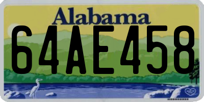 AL license plate 64AE458
