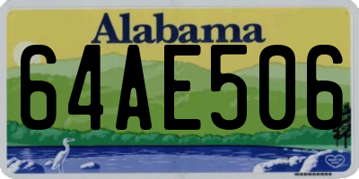 AL license plate 64AE506