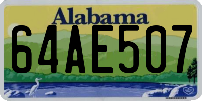 AL license plate 64AE507