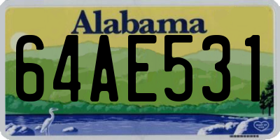 AL license plate 64AE531