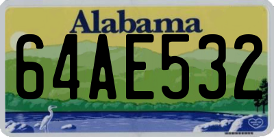 AL license plate 64AE532