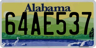 AL license plate 64AE537