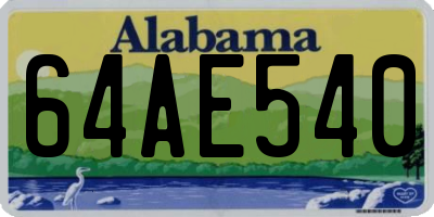 AL license plate 64AE540