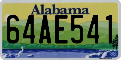 AL license plate 64AE541
