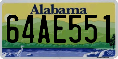 AL license plate 64AE551