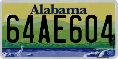 AL license plate 64AE604