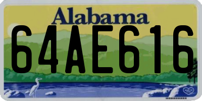 AL license plate 64AE616
