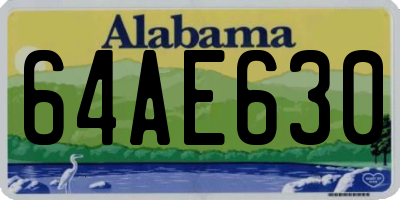 AL license plate 64AE630