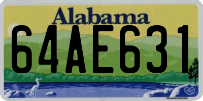 AL license plate 64AE631