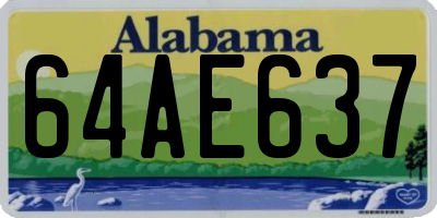 AL license plate 64AE637