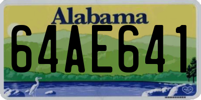 AL license plate 64AE641