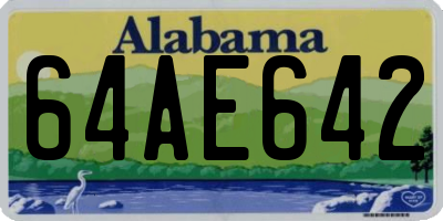 AL license plate 64AE642