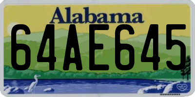 AL license plate 64AE645