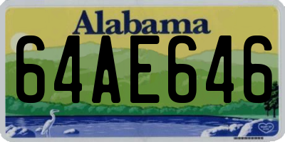 AL license plate 64AE646