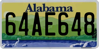 AL license plate 64AE648