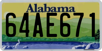 AL license plate 64AE671
