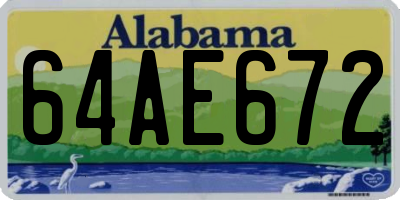 AL license plate 64AE672