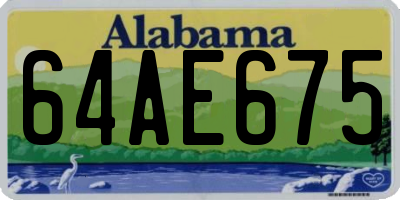 AL license plate 64AE675