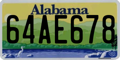 AL license plate 64AE678