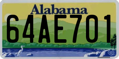AL license plate 64AE701