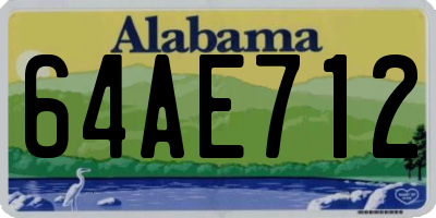 AL license plate 64AE712