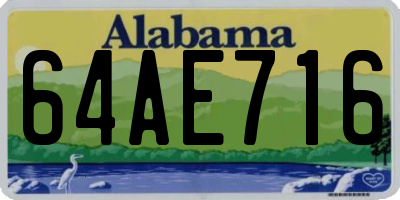 AL license plate 64AE716