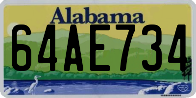 AL license plate 64AE734