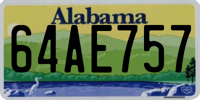 AL license plate 64AE757