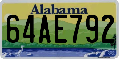 AL license plate 64AE792