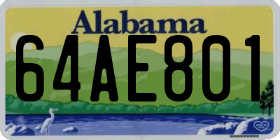 AL license plate 64AE801