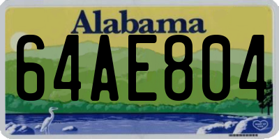 AL license plate 64AE804
