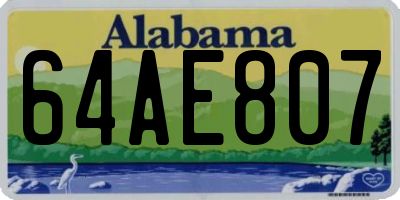 AL license plate 64AE807