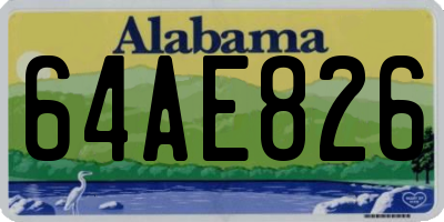 AL license plate 64AE826
