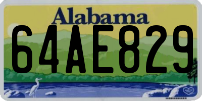 AL license plate 64AE829