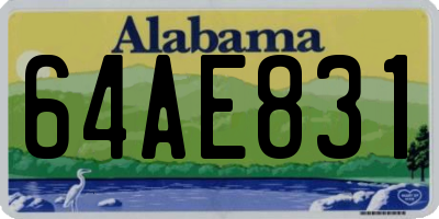 AL license plate 64AE831