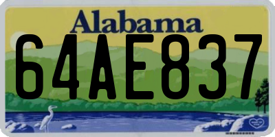 AL license plate 64AE837