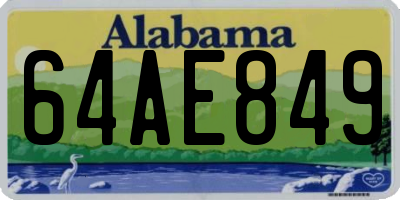 AL license plate 64AE849